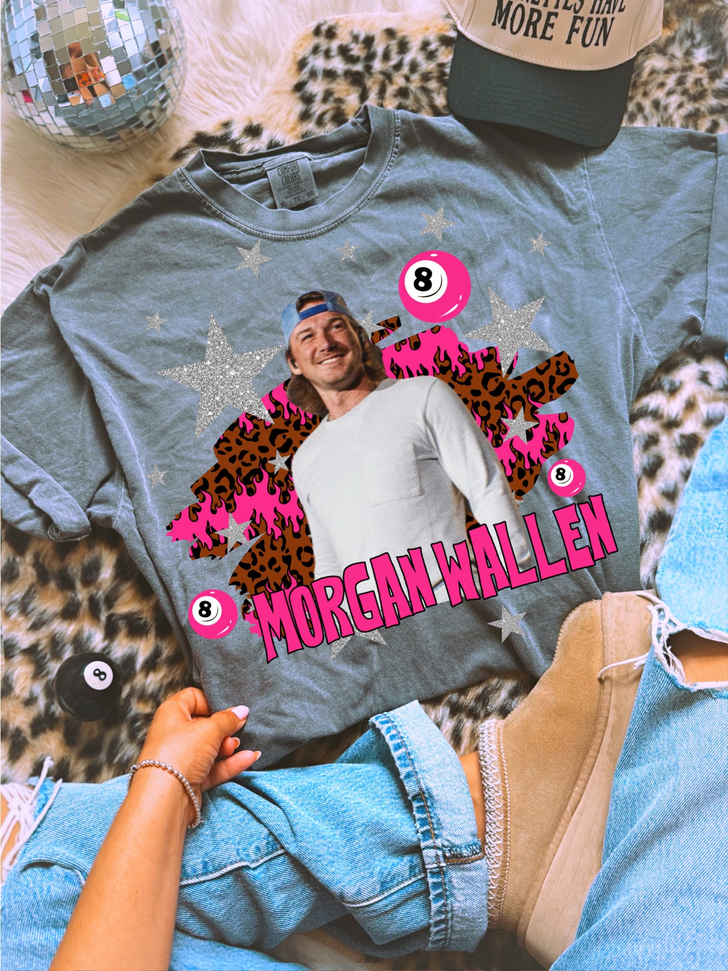 LEOPARD PINK MORGAN WALLEN PEPPER TEE