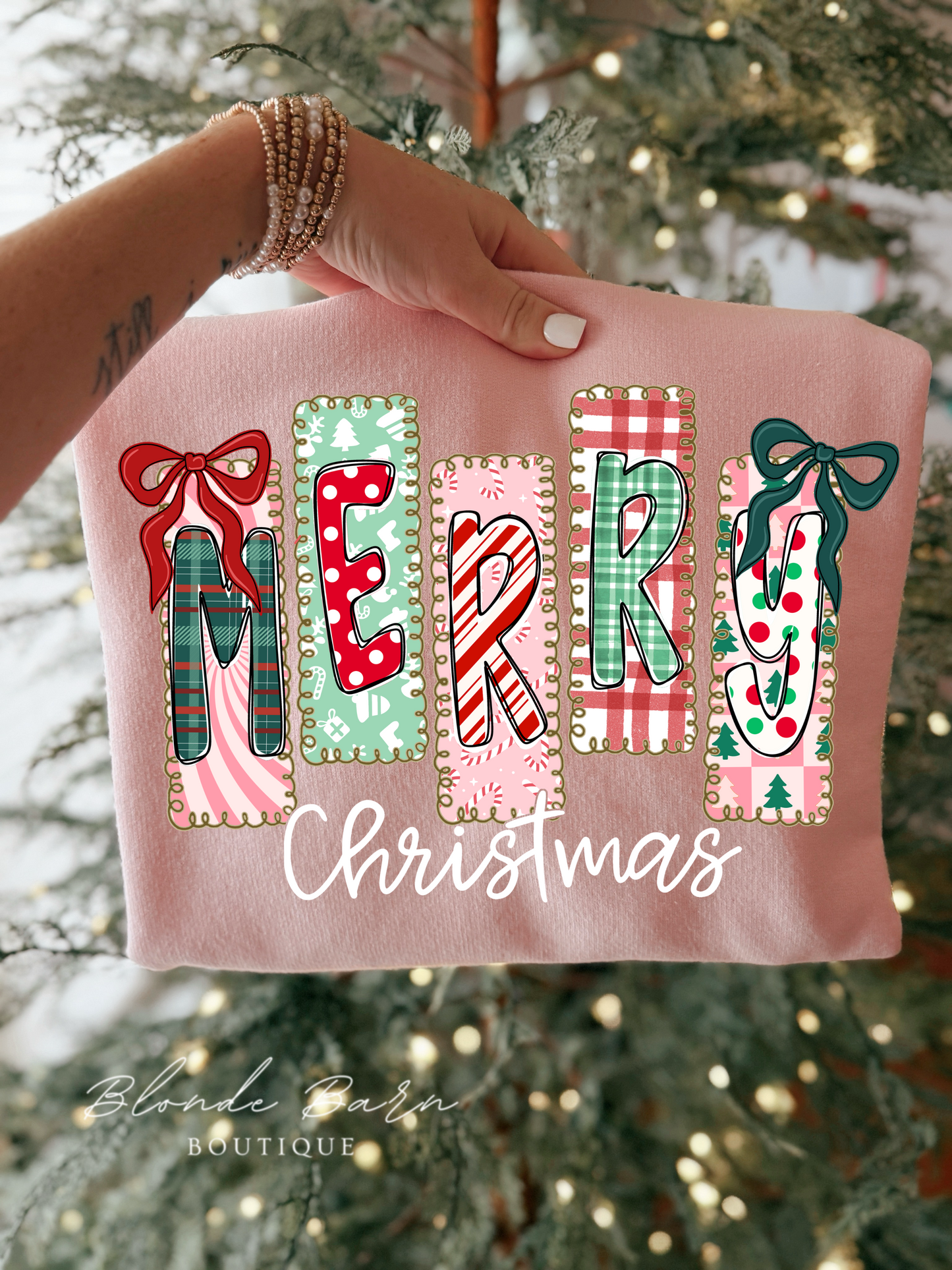 MERRY CHRISTMAS PINK CREW