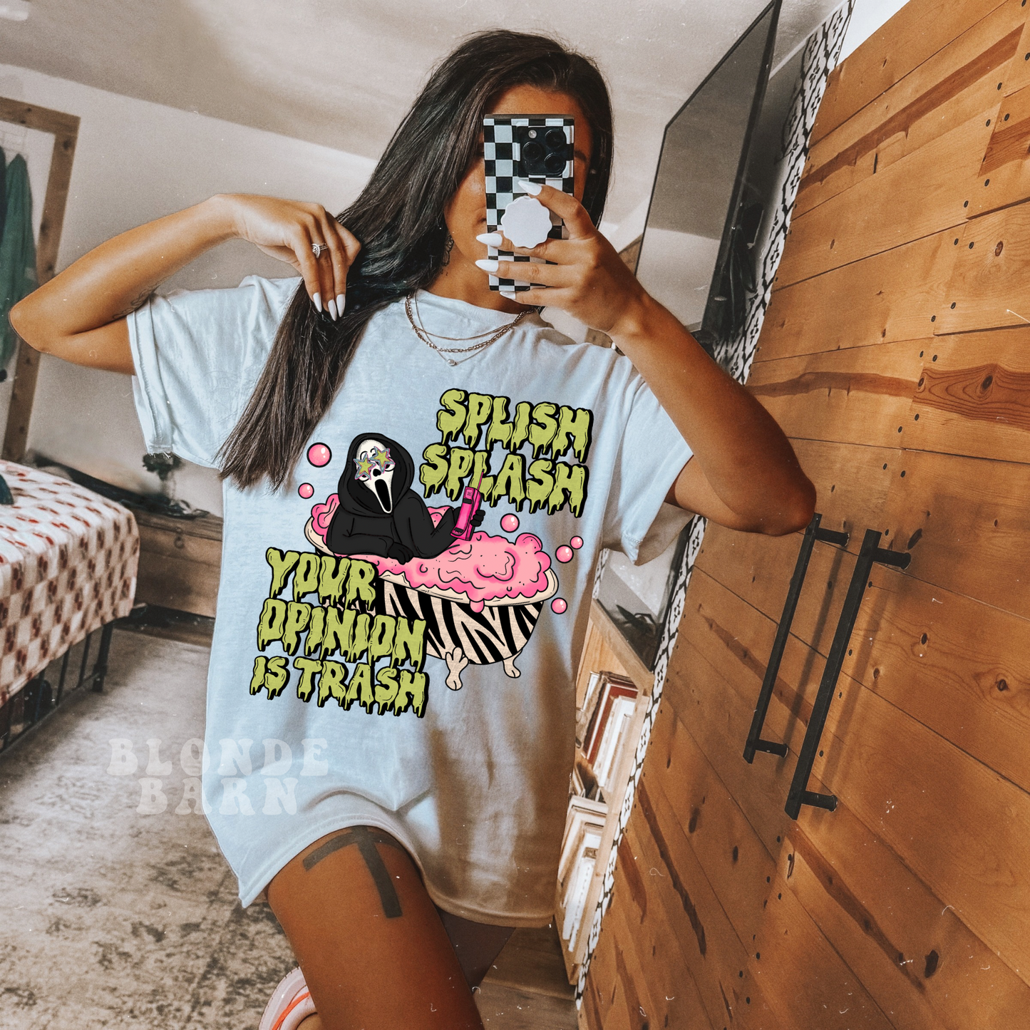 SPLISH SPLASH YOUR OPINON IS TRASH SPOOKY TEE