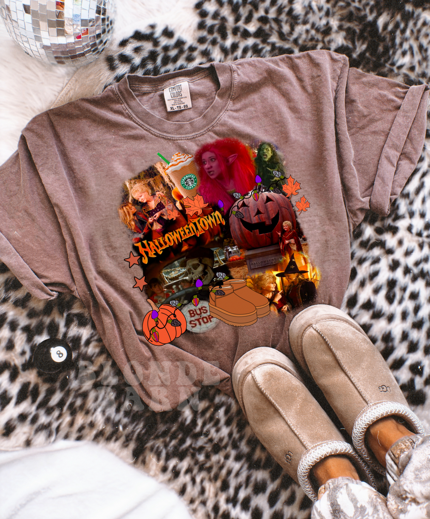 HALLOWEEN TOWN COLLAGE ESPRESSO TEE