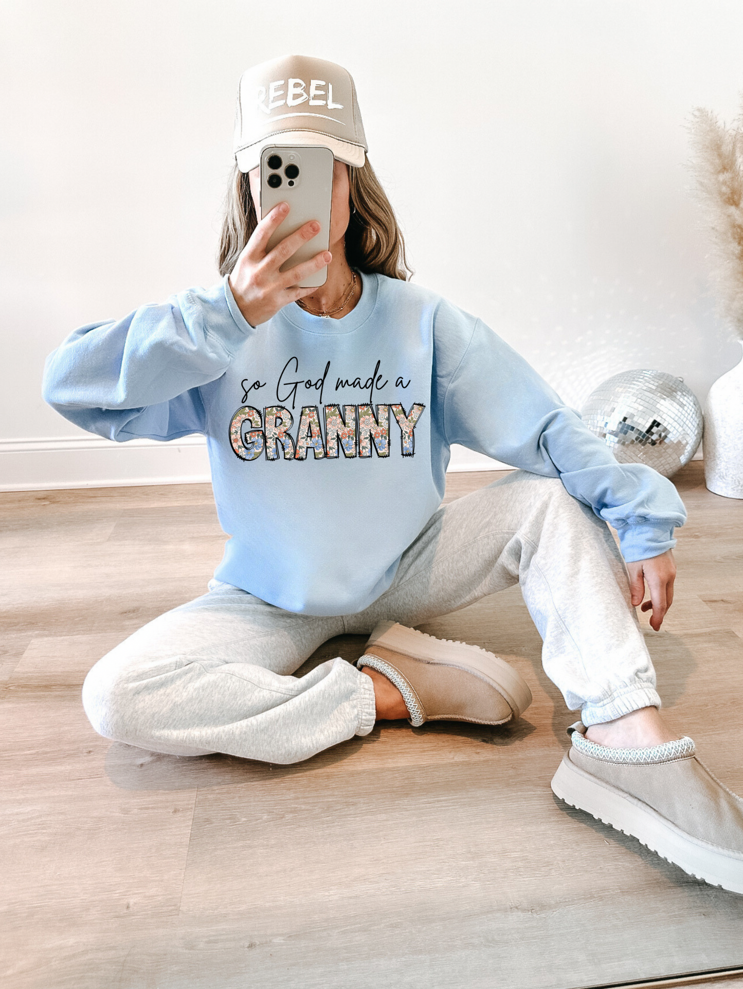 SO GOD MADE A GRANNY LIGHT BLUE CREW
