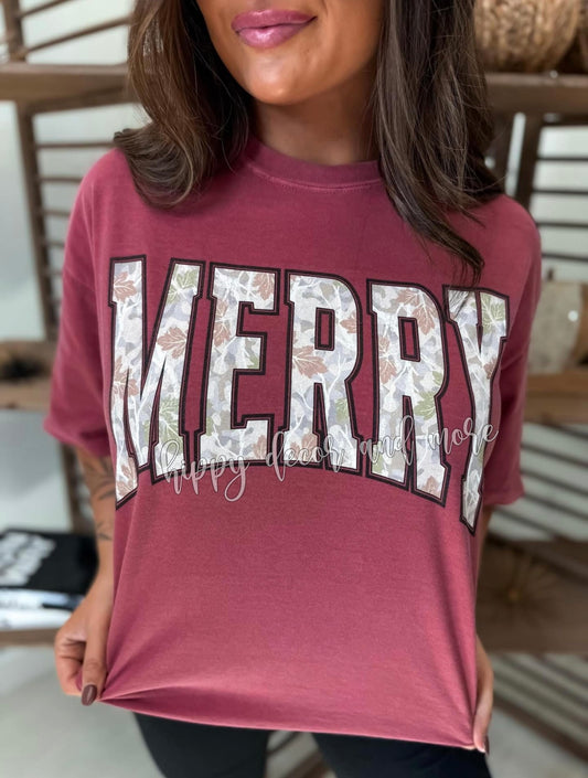 CAMO MERRY CHRISTMAS TEE