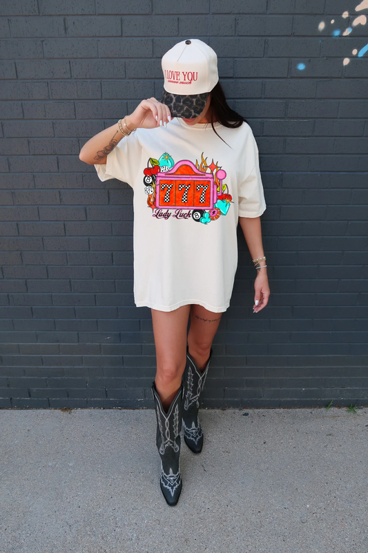 LADY LUCK IVORY TEE
