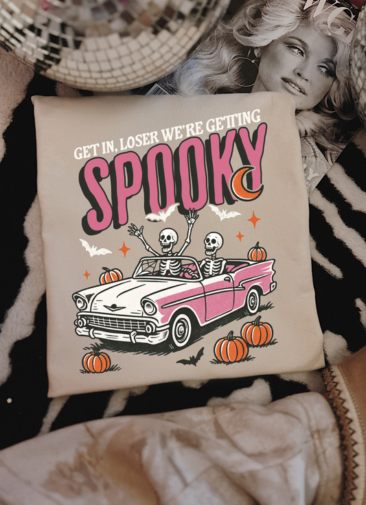 GET IN LOSER SPOOKY SKELETON IVORY TEE