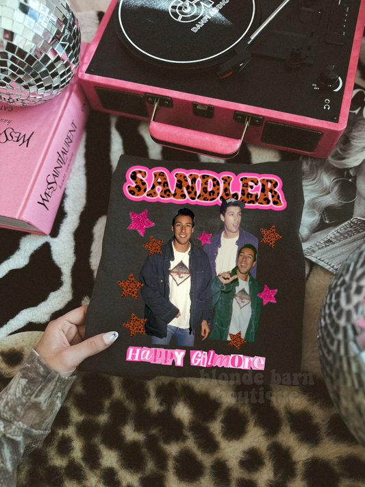 PINK LEOPARD SANDLER BLACK TEE
