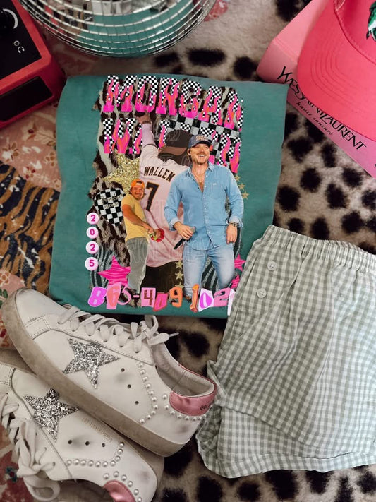 MORGAN WALLEN PINK FLAMES BLUE SPRUCE TEE