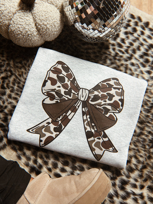 CAMO BOW ASH GREY CREW