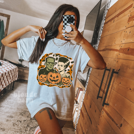 LEOPARD FRANKENSTEIN HALLOWEEN ASH TEE