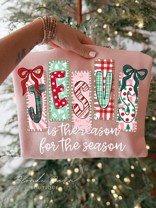 JESUS IS THE REASON FOR THE SEASON PINK CREW