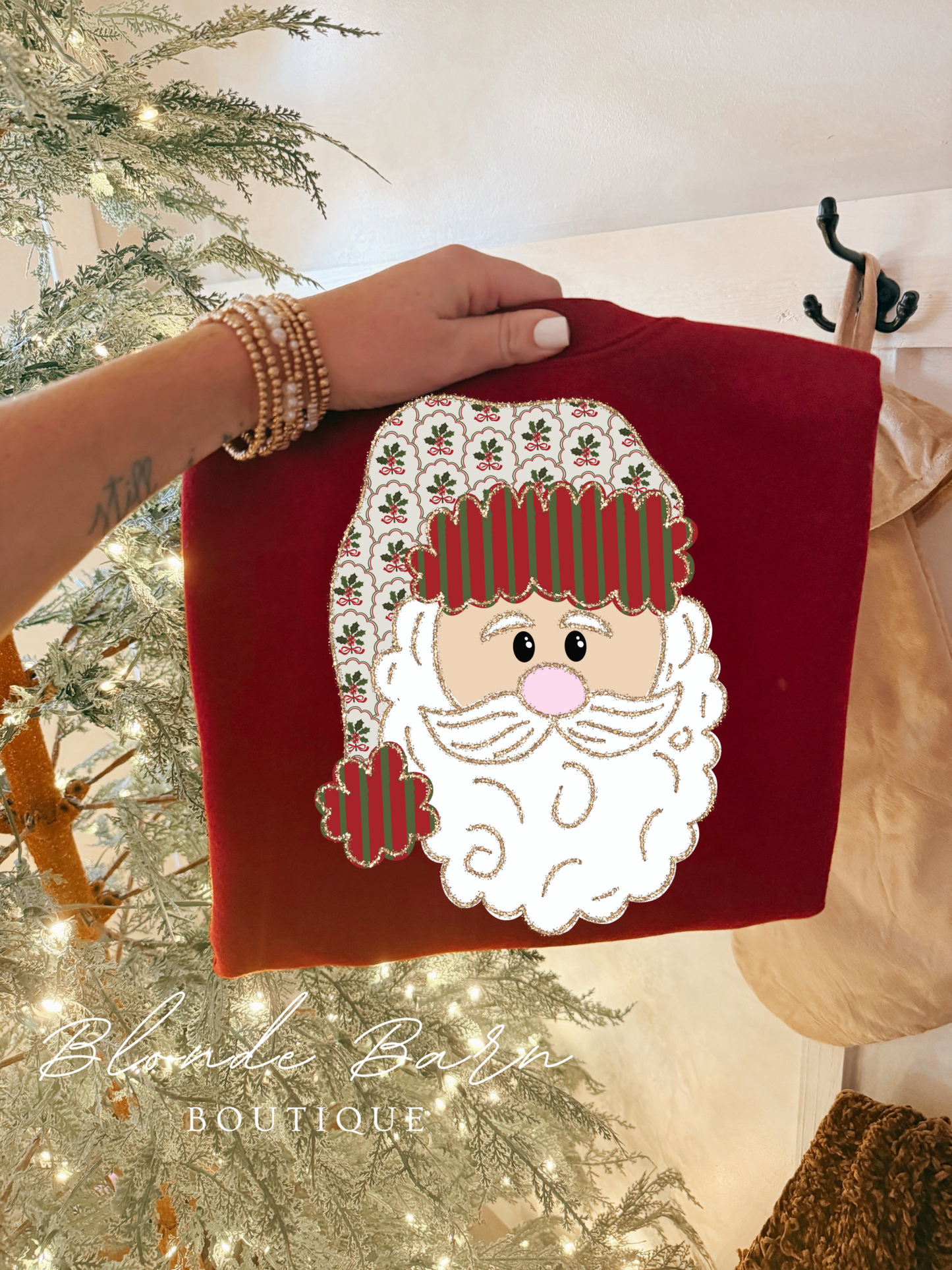 RED AND GREEN STRIPED SANTA CREW