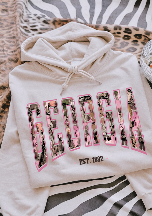 CAMO PINK GEORGIA STATE WHITE HOODIE