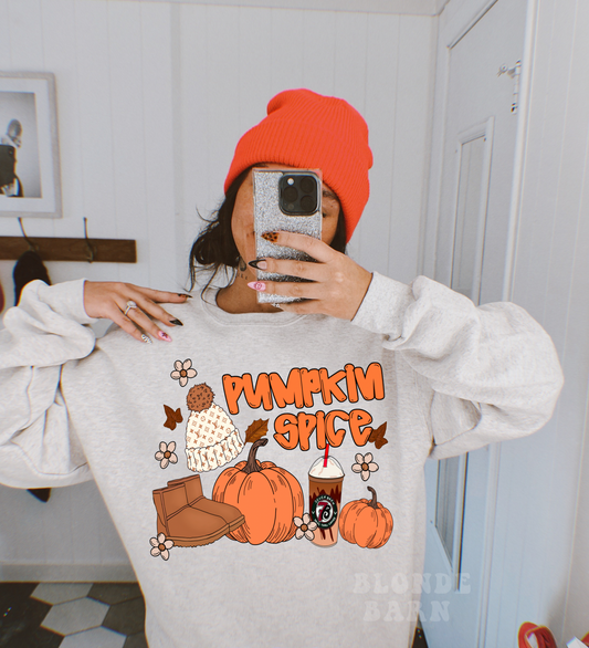 PUMPKIN SPICE 7 BREW ASH GREY CREW