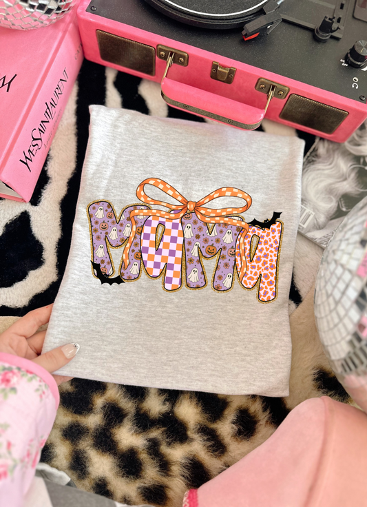 COQUETTE SPOOKY MAMA ASH GRAY TEE