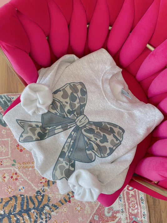 Camo Bow Sweatshirt